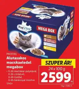 Lidl PREVITAL Alutasakos macskaeledel megabox ajánlat