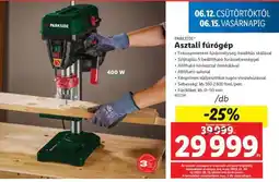Lidl PARKSIDE Asztali fúrógép ajánlat