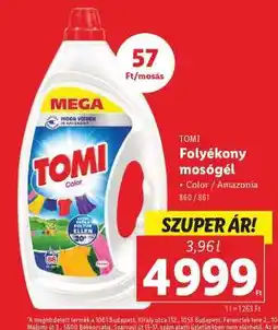 Lidl TOMI Folyékony mosógél ajánlat