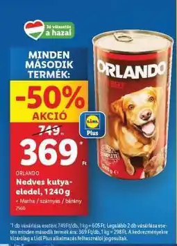 Lidl ORLANDO Nedves kutyaeledel, 1240 g ajánlat