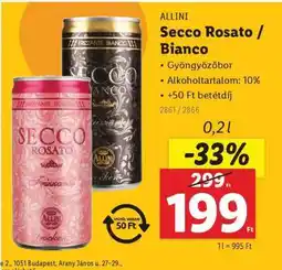 Lidl ALLINI Secco Rosato / Bianco ajánlat