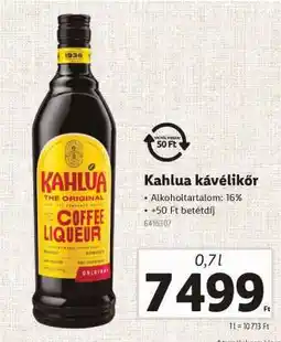 Lidl Kahlua kávélikőr ajánlat