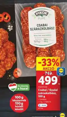 Lidl PIKOK PURE Csabai / Gyulai szárazkolbász, 100 g ajánlat