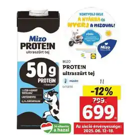 Lidl Mizo Prote!n Ultraszűrt Tej ajánlat