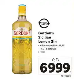 Lidl Gordon’s Sicilian Lemon Gin ajánlat