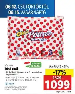 Lidl PÖTTYÖS Túró Rudi ajánlat