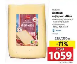 Lidl MILBONA Osztrák sajtspecialitás ajánlat