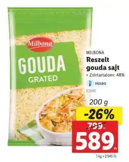 Lidl MILBONA Reszelt gouda sajt ajánlat