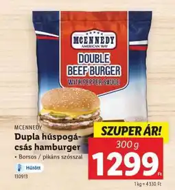 Lidl MCENNEDY Dupla húspogácsás hamburger ajánlat