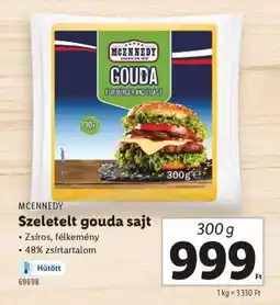 Lidl MCENNEDY Szeletelt gouda sajt ajánlat