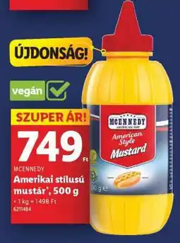 Lidl MCENNEDY Amerikai stílusú mustár ajánlat