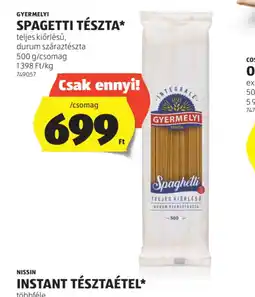 ALDI Gyermelyi Spaghetti Tészta ajánlat