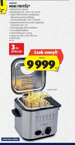 ALDI Ambiano Mini Fritőz ajánlat