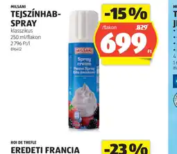 ALDI Milsani Tejszínhab-Spray ajánlat