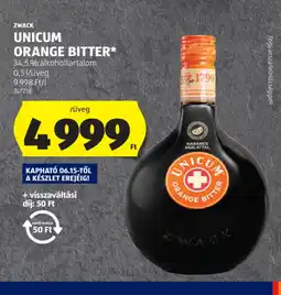 ALDI Zwack Unicum Orange Bitter ajánlat