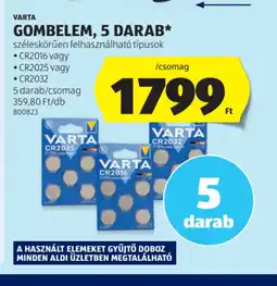 ALDI Varta Gombelem ajánlat