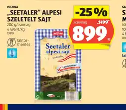 ALDI Milfina "Seetaler" alpesi szeletelt sajt ajánlat