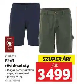Lidl LIVERGY Férfi rövidnadrág ajánlat