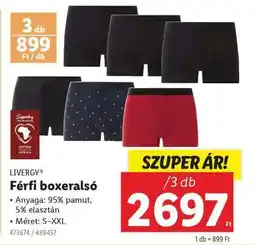 Lidl LIVERGY Férfi boxeralsó ajánlat