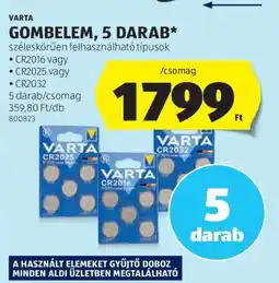 ALDI Varta Gombelem, 5 darab ajánlat
