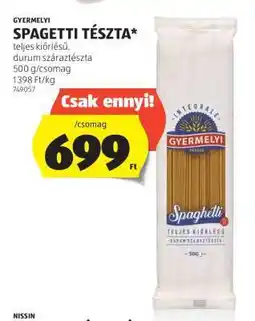ALDI GYERMELYI SPAGETTI TÉSZTA ajánlat