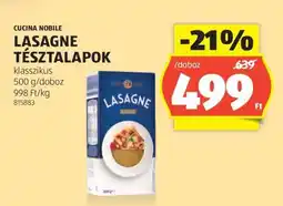 ALDI Cucina Nobile Lasagne Tésztalapok ajánlat