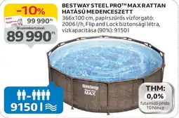 Auchan Bestway steel pro max rattan hatású medenceszett ajánlat