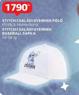 Auchan Stitch családi gyermek póló, stitch családi gyermek baseball sapka ajánlat