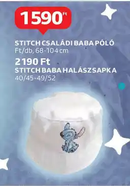 Auchan Stitch családi baba póló, stitch baba halászsapka ajánlat