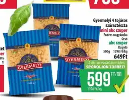 Coop Gyermelyi 4 tojásos száraztészta ajánlat