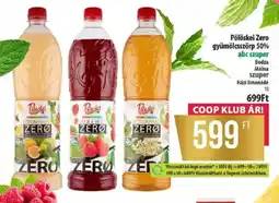 Coop Pölöskei Zero gyümölcsszörp 50% ajánlat