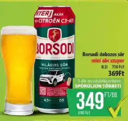 Coop Borsodi dobozos sör ajánlat