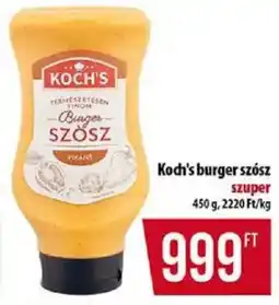 Coop Koch's burger szósz ajánlat