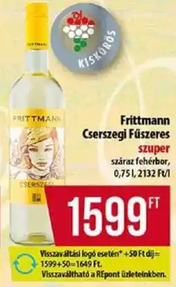 Coop Frittmann Cserszegi Fűszeres ajánlat