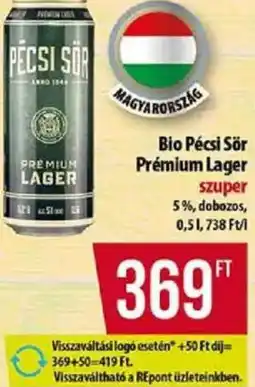 Coop Bio Pécsi Sör Prémium Lager ajánlat