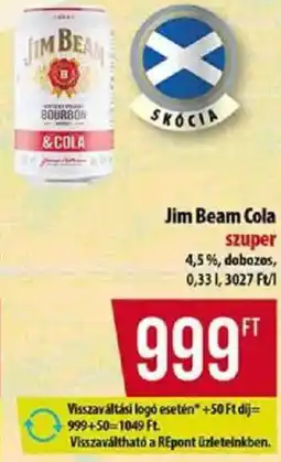Coop Jim Beam Cola ajánlat
