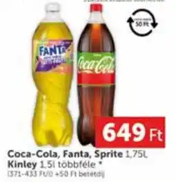 PRIVÁT Coca-Cola, Fanta, Sprite, Kinley ajánlat