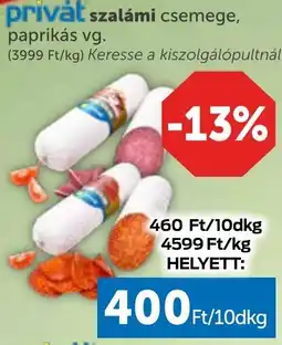 PRIVÁT Privát szalámi ajánlat