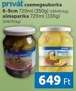 PRIVÁT Privát csemegeuborka 6-9 cm ajánlat