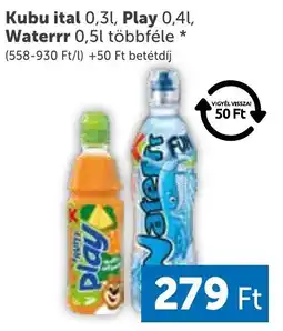 PRIVÁT Kubu ital, Play, Waterrr ajánlat