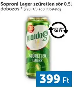 PRIVÁT Soproni Lager szűretlen sör ajánlat