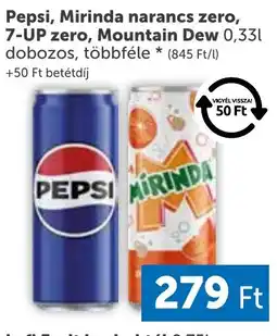PRIVÁT Pepsi, Mirinda narancs zero, 7-UP zero, Mountain Dew ajánlat