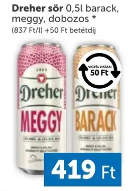 PRIVÁT Dreher sör ajánlat