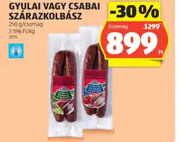 ALDI Gyulai vagy csabai szárazkolbász ajánlat