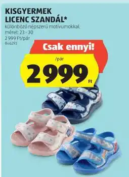 ALDI Kisgyermek Licenc Szandál ajánlat