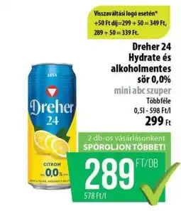 Coop Dreher 24 Hydrate és alkoholmentes sör 0,0% ajánlat