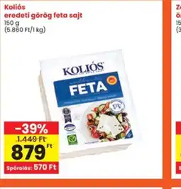 Interspar Kolios eredeti görög feta sajt ajánlat