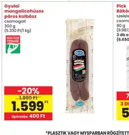 Interspar Gyulai mangalicahúsos kolbász ajánlat