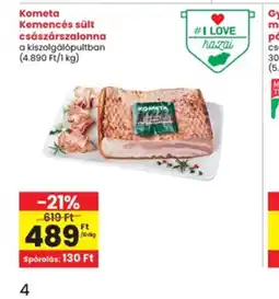 Interspar Kometa Kemencés sült császárszalonna ajánlat