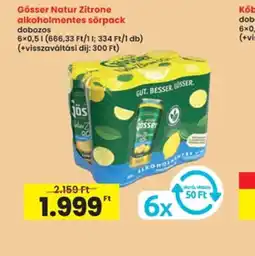 Interspar Gösser Natur Zitrone alkoholmentes sörpack ajánlat